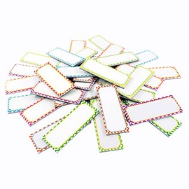 Magnetic Dry Erase Labels Name Plates White Board 32 Labels 8 Colors,3.2" x1.2"