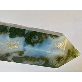 ✦ Bella-gems ✦ 3.3"- "Distinctive/Top Grade"~ Translucent Tendrils Green Moss Agate In Quartz Chalcedony Generator Tower Point Obelisk -Six-Sided - J1391