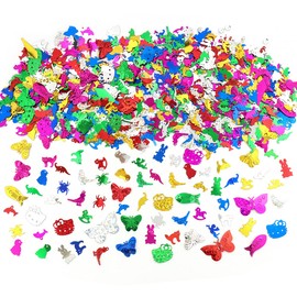 LEEFONE 30 Gram Mixed Sequins and Spangles Craft Supplies, Creative Color Beads Sequins Greeting Card Decoration Gold Foil Iron Slices (Animal)