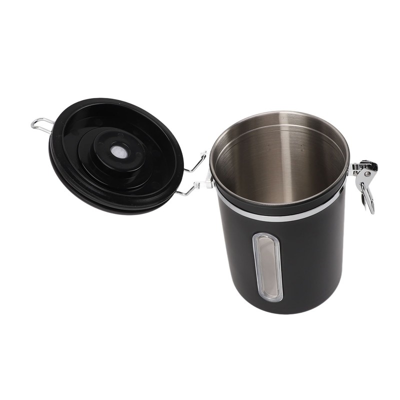 Coffee Canister 1800ml 304 Stainless Steel Window Design One Way