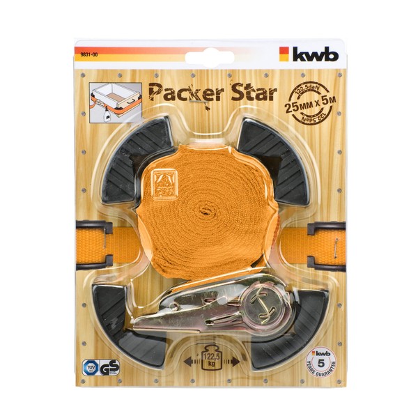 1 Ratchet Lashing Strap with protective inserts, 5 M x