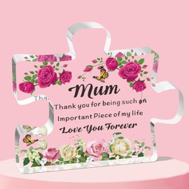 Cool Mom Presents from Daughter,Son, Engraved Acrylic Block Puzzle Birthday Gifts for Mother 10 x 8.5cm,Heartwarming Mom Birthday Gift, Ideas Paperweights (Color D)