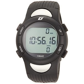 Arias WW19030HRPM-01 Digital Dash Heart Rate Pedometer, Waterproof, Multi-functional, Backlight, Urethane Strap, Black, Black