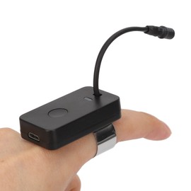 イヤーワックスリムーバー用ランプ、サムウェアラブルUSB充電耳掘りランプイヤークリーナーライト、耳掃除用、3ギアイヤーピックサムライト(黒)