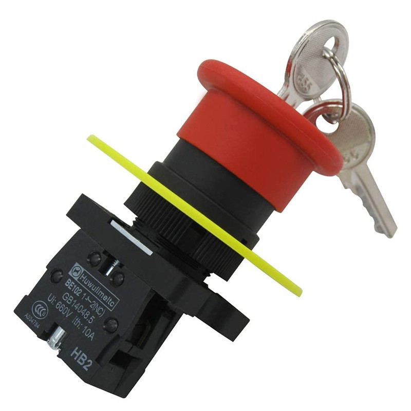 mxuteuk 1 NC 22mm Red Mushroom Emergency Stop Push Button