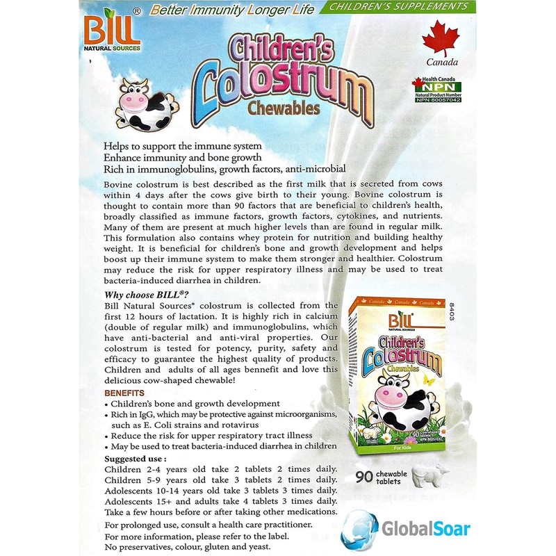 Bill Beauty Children's Colostrum, 90 chewables