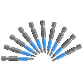Hitefu 10PCS Magnetic Screwdriver Bit Set PH1#1 Anti Slip Phillips Cross Slot - 1/4 Inch Hex Shank Cross Head Electric Screwdriver Bits Set for Impact Driver Power Screwdriver Drill (PH1, 50mm)