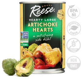 Reese Large Artichoke Hearts Non GMO, 14 Ounce (Pack of 12)