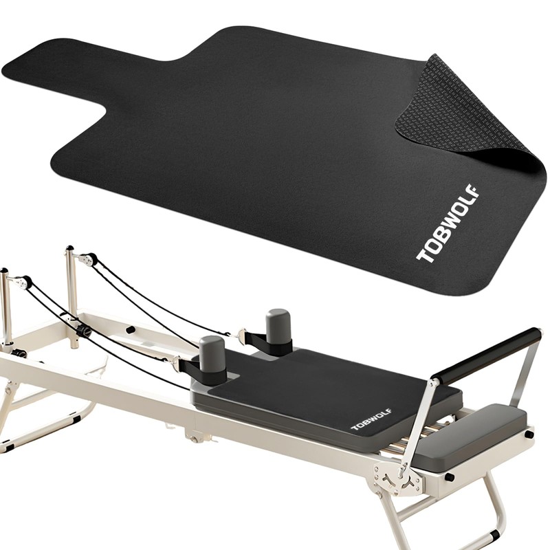 TOBWOLF Pilates Reformer Mat, 39" x 24" Non-Slip Suede Cover,