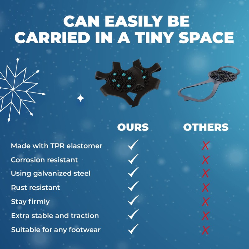 Yatta Life City Spikes Ice Snow Grips - Non-Slip Rubber