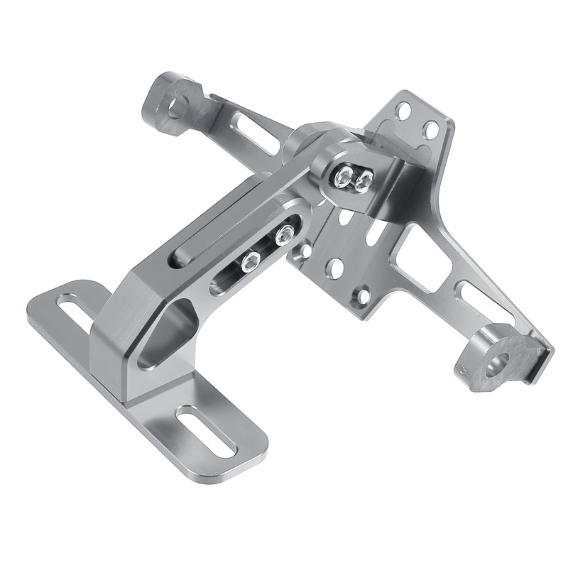 Motoforti Motorcycle License Plate Tail Rear Light Bracket Titanium Tone