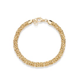 Miabella Italian 18K Gold Over Sterling Silver Byzantine Bracelet for Women, Handmade in Italy (Length 6.5 Inches (X-Small))