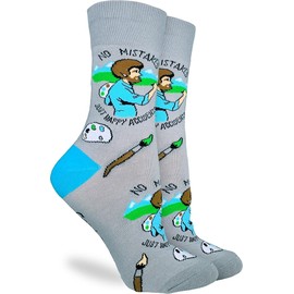 Good Luck Sock Women's Bob Ross, Happy Accident Socks, Adult, Shoe Size 5-9