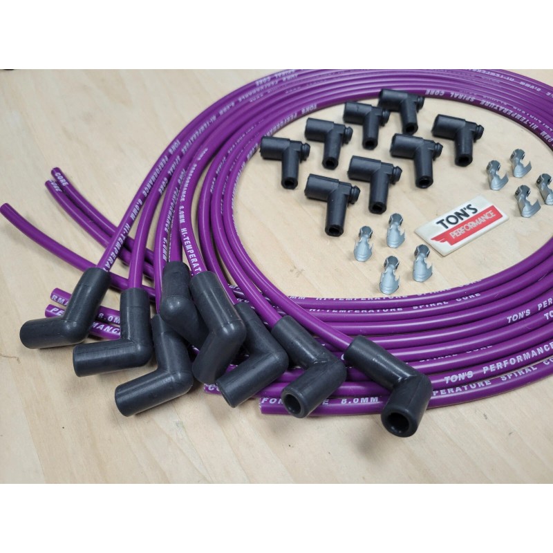 Ton's 90* 42" 8mm Purple Spark Plug Wires Universal for