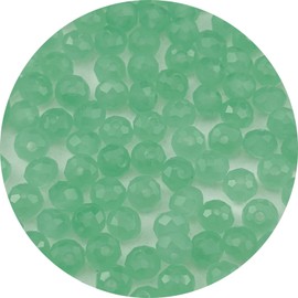 Pinhoollgo 400pcs 4mm Crystal Glass Beads Faceted Rondelle Glass Spacer Beads for Bracelets Necklace Pendants Earrings Key Chains Jewelry Making(Jadeite Jade)