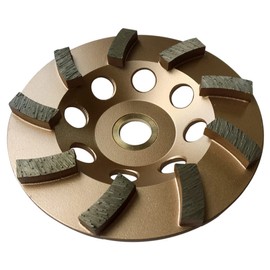 4.5" Diamond Grinding Wheels for Concrete or Masonry, 9 Turbo Segments, #30/40 Grit, Medium Bond, 7/8"-5/8" Arbor