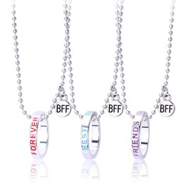 Best Friend Forever - 3 Way Matching Friendship Necklace for 3 Girls