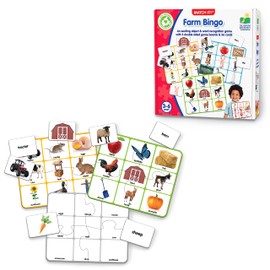 The Learning Journey: Match It! Bingo - Farm - Reading Game for Preschool and Kindergarten 36 Picture Word Cards