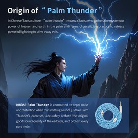 Yinyoo KBEAR Palm Thunder Earphone Cable Jack 4.4mm Headphone Cable 120Cm 2PIN 4 Core Litz Coaxial Silver-Plated OCC HIFI Cable for IEM KZ ZST /ZS10 PRO/ZSN PRO X/EDX PRO, CCZ melody