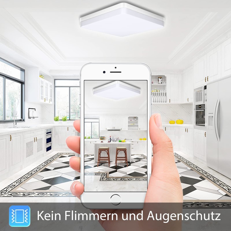 SUNZOS LED Deckenleuchte 36W Deckenlampe, 4000K 4250LM Deckenlampe Led Panel