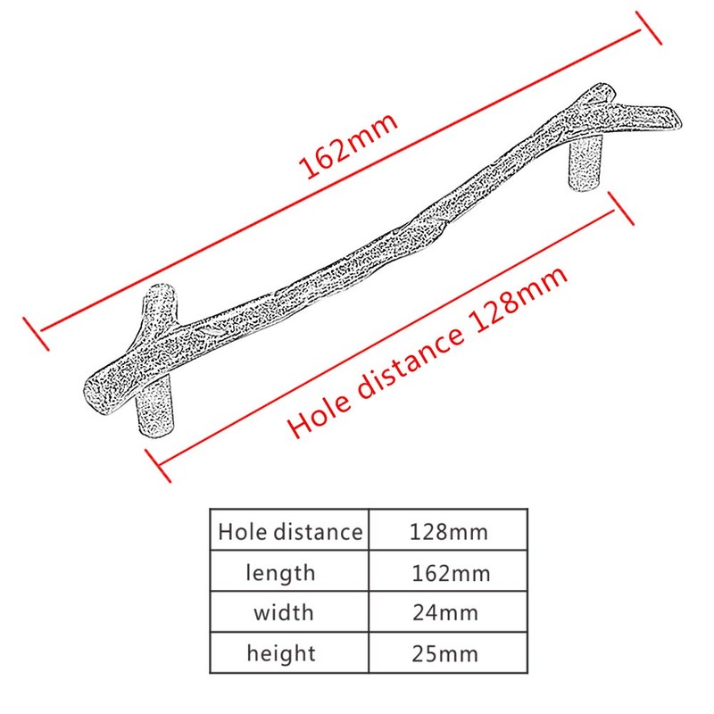 Liujiami Cabinet Cupboard Pulls Handle - 4/5pcs Branch Decorative Cabinet