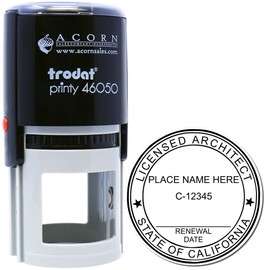 Professional California Architect Stamp, Self-Inking, Wet Stamp, Size 1-3/4 - Ideal for Professional Architects in California, Architect Stamp CA - Essential Tool for California Architects