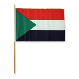JumpingLight 12x18 12"x18" Wholesale Lot of 6 Sudan Stick Flag Wood Staff - Quality Flags