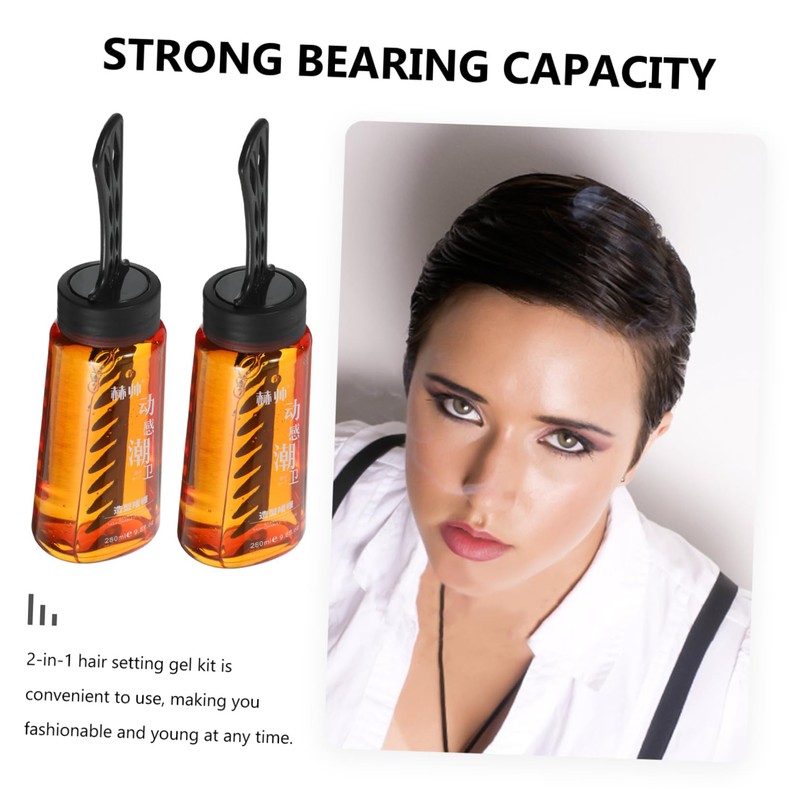 Healeved Men's Hair Gel Styling Gel Comb 2-in-1 Hair Gel