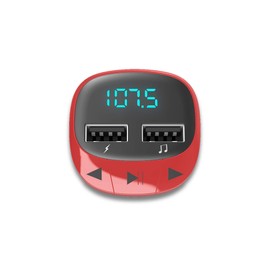 Energy Sistem Car Transmitter FM Red Car FM Transmitter (microSD, USB Charger, USB MP3 Player, Line-In) - Red