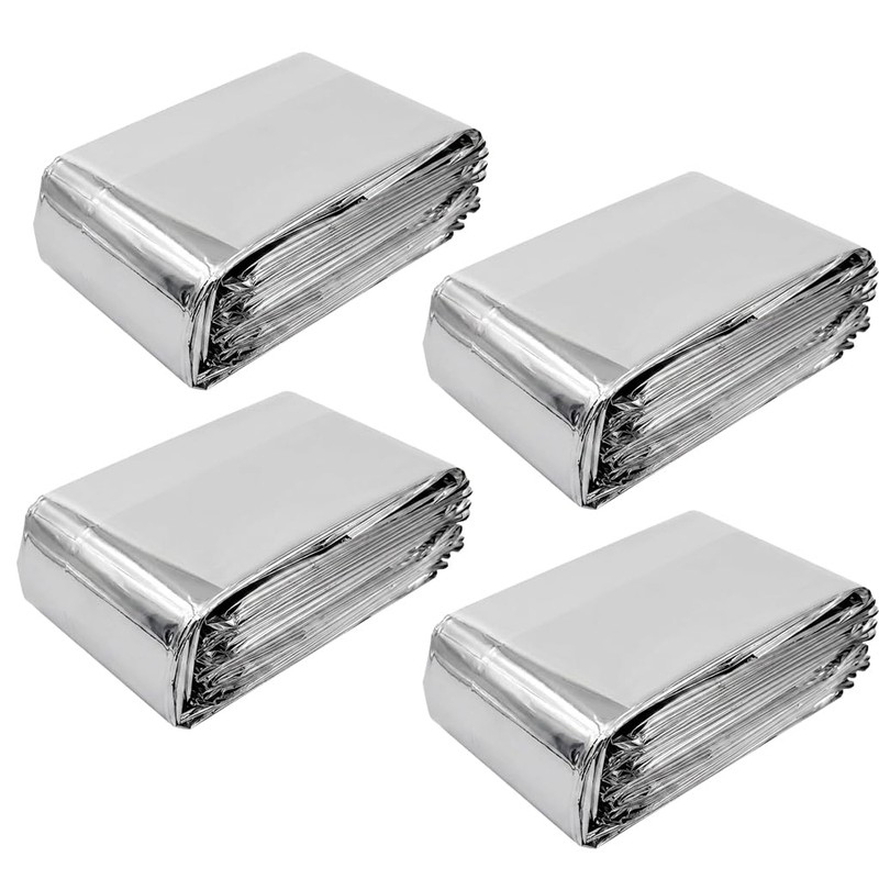 4 Pack Emergency Foil Blankets Survival Thermal Mylar Blankets, 210×130cm
