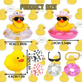 Rubber Ducks Multipack, 2 Rubber Ducks Bath Toys for Kids, Fun Car Dashboard Decorations, Yellow Plastic for Collectors and Party Gifts