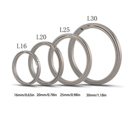 Zmukuan - Llavero de titanio, llavero de empuje lateral, resistente, para llavero, mosquetón y etiqueta de perro, Gris L30+4l16, Small