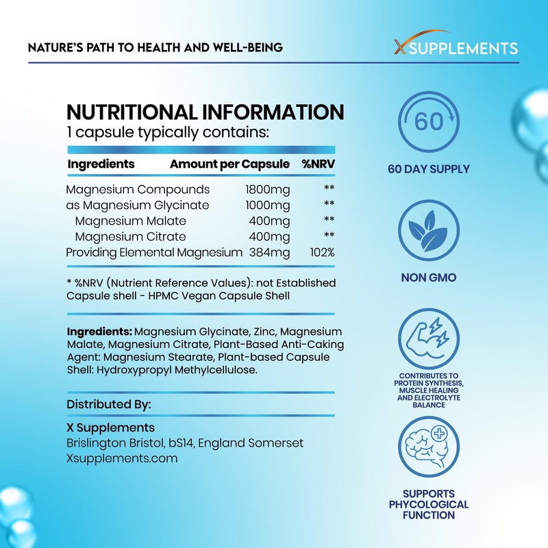 Magnesium 3 in 1, +zinc, 1 Capsule a Day, 60
