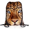 style3 Leopard Head Backpack Gym Bag Sport Jute Bag Leopard,