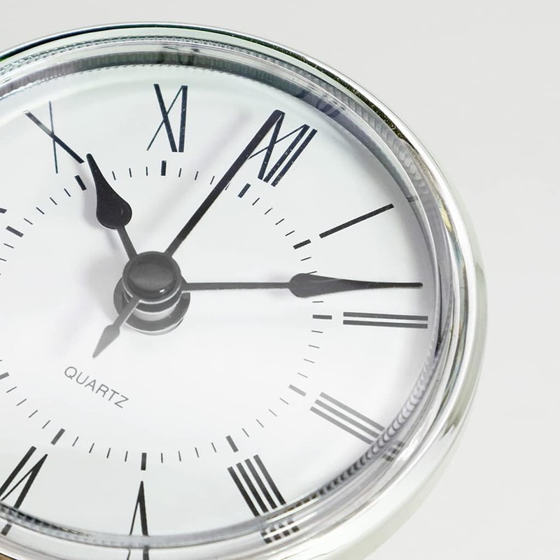 Wyjuan White Face Silver Tone Bezel 2.8Inch/70mm Clock Insert Round