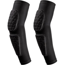 GUOZI Arm Elbow Sleeves, 2 Pack Honeycomb Crashproof Arm Elbow Pads for Youth Adult Sports Football Basketball Volleyball