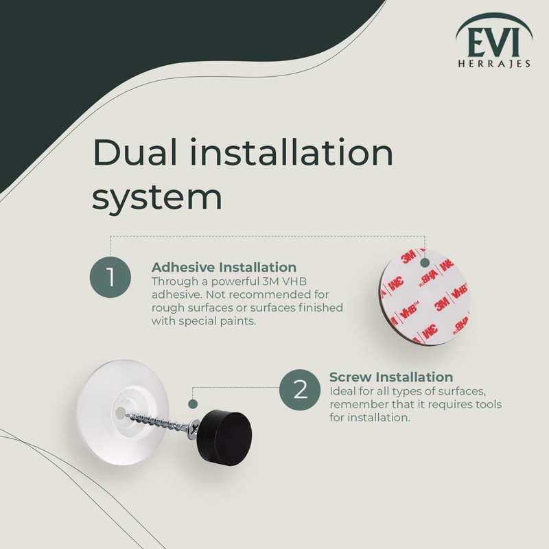 EVI Herrajes | Doorstop for Wall Placement | 45 x