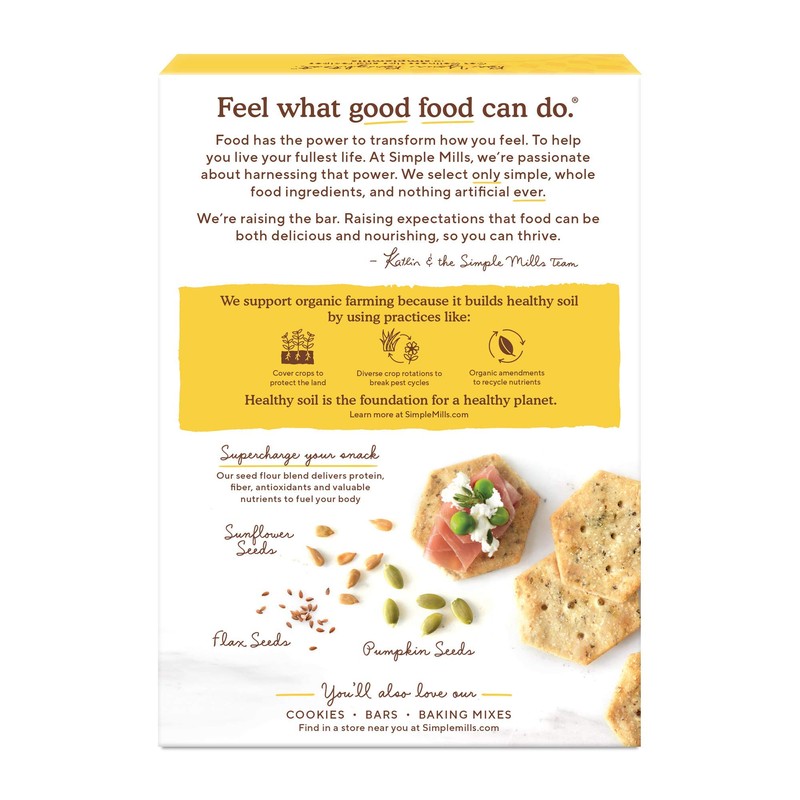Simple Mills Organic Seed Crackers, Garlic & Herb - Gluten