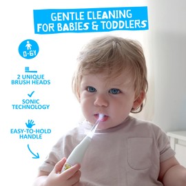 Jack N' Jill Tickle Tooth Toddler Electric Toothbrush with Replacement Head - Gentle Cleaning, Made for Tiny Teeth, LED Inspection Light, for Babies & Kids, Extra Soft Bristles - (1 Pack)