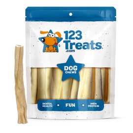 123 Treats Ox Tail for Dogs 5-6" - (15 Count) | - 100% Natural Dog Chews from Free Range Grass Fed Beef Bull Tail