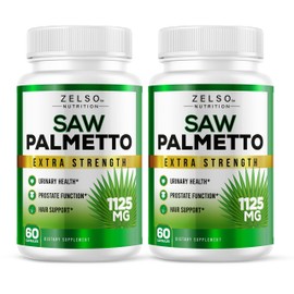 (2 Pack) Saw Palmetto Prostate Supplement for Men, 3-in-1 Benefits, DHT Blocker Hair Growth and Beta Blocker, Urinary Health, Prostate Function Support, 2 Month Supply