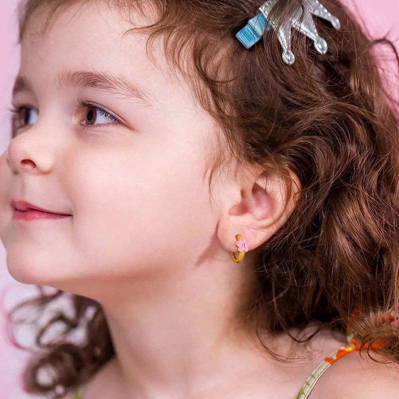 MILACOLATO 925 Sterling Silver Small Hoop Earrings 18K Gold Plated