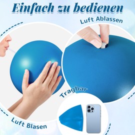 Pack of 6 Pilates Balls, Diameter 25 cm, Small Exercise Ball for Abdominal and Shoulder Training, Balance Sports Pilates, Soft and Non-Slip, Fitness Ball, Yoga Ball for Home, Office, Yoga, Fitness and