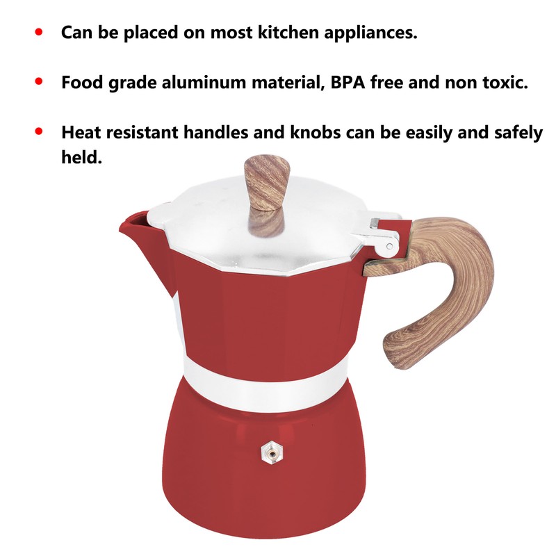 150ML Practical Aluminum Coffee Maker Octagonal Moka Coffee Pot for
