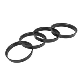 A ABSOPRO Hub Centred Rings 67.1 mm to 65.1 mm Plastic Black Pack of 4