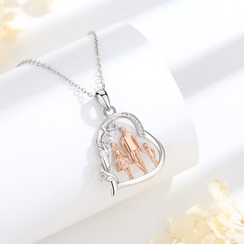 EUDORA Harmony Ball Mother Daughter Necklace for Women, 925 Sterling Silver, Mum Child Grandma Pendant Necklace, Maternal Love Jewellery, Mother's Day Gift for Women, Mother, Daughter, Wife, Grandma