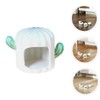 VILLFUL 3pcs Hamster Ceramic Nest with Unique Cactus Design Multifunctional