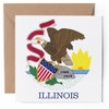 1 x Greeting Card - Illinois Flag Vector Emblem -
