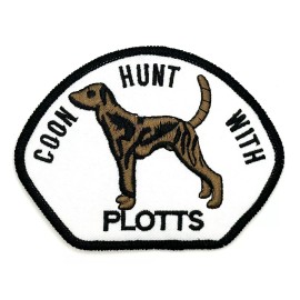 Blank Coon Hunt With Plotts Hunting Dog Patch Black Iron Vintage Retro Style Hat Cap