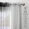 Melodieux Black Ombre Sheer Curtains Gradient Rod Pocket Voiles, 56x81